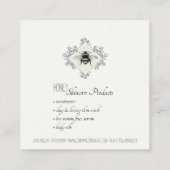 ハニービーフローラロゴスキンケア製品スクエア スクエア名刺 (裏面)