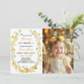 ハニービーフローラ1st誕生日招待状 サンキューカード (スタンド正面)