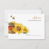 ハニービーブライダルシャワーアドバイスザブライドカード 招待状 (正面)