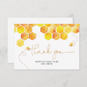 ハニービーブライダルシャワーサンキューカード サンキューカード (正面/裏面)