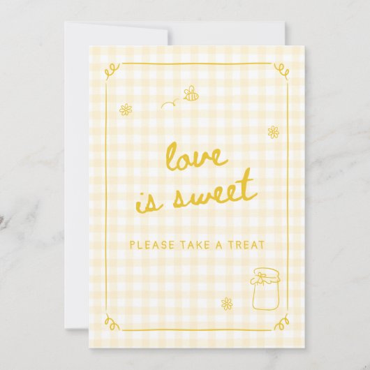 ハニービーブライダルシャワーラブイズスイートカード 招待状 (正面)