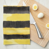 ハニービーブラック金ゴールドイエロークリスマス キッチンタオル (四つ折り)