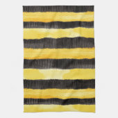 ハニービーブラック金ゴールドイエロークリスマス キッチンタオル (縦)
