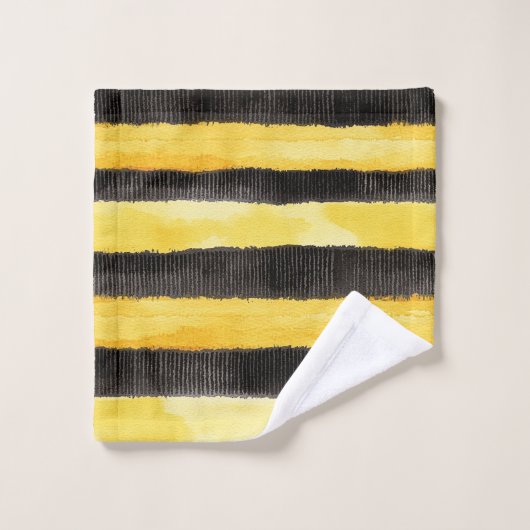ハニービーブラック金ゴールドイエロークリスマス バスタオルセット (ウォッシュタオル)