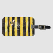 ハニービーブラック金ゴールドイエロー ラゲッジタグ (正面横)
