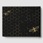 ハニービーブラック金ゴールドパターンカスタムウェディング ゲストブック (裏面)