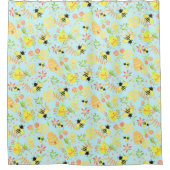 ハニービーブルー シャワーカーテン (正面)