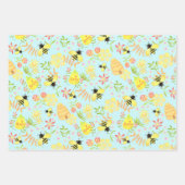 ハニービーブルー ラッピングペーパーシート (正面3)