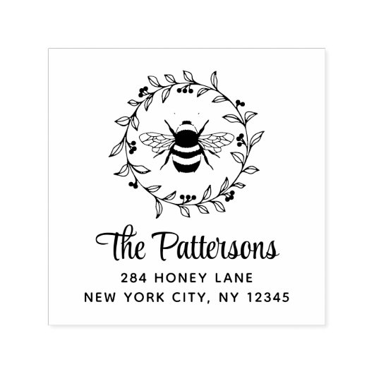 ハニービープロフェッショナルパーソナル差出人住所 セルフインキングスタンプ (デザイン)