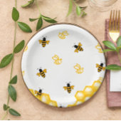 ハニービーベアベビーシャワーかわいい紙プレート ペーパープレート