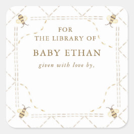 ハニービーベイビーシャワーブックライブラリー スクエアシール
