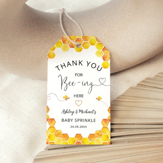 ハニービーベビーシャワーメッセージカード ギフトタグ