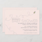 ハニービーベビーシャワー招待状 招待状 (正面/裏面)