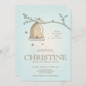 ハニービーベビーシャワー招待状 招待状 (正面/裏面)