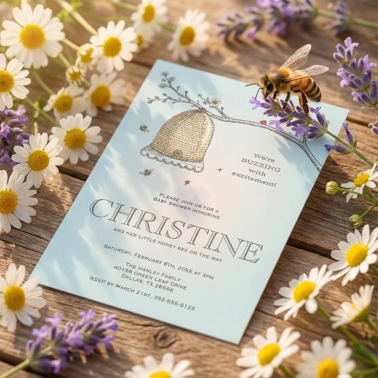 ハニービーベビーシャワー招待状 招待状