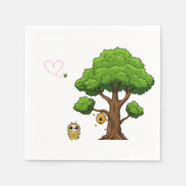 ハニービーベビーシャワー紙ナプキンス スタンダードカクテルナプキン