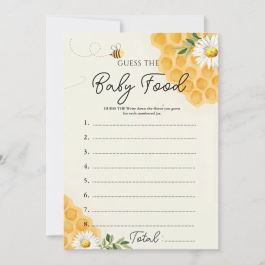 ハニービーベビーフードゲームカード 招待状 (正面)