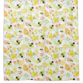 ハニービーホワイト シャワーカーテン (正面)