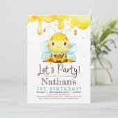 ハニービーボーイの誕生日パーティー招待状 招待状 (スタンド正面)