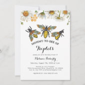 ハニービーママへビー三つ子ベビーシャワー 招待状 (正面)