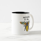 ハニービーママへビー赤ちゃんシャワーコーヒーマグ | ブー ツートーンマグカップ (正面右)