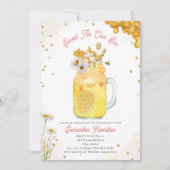 ハニービーミルクシェイクフローラガールベビーシャワー 招待状 (正面)