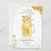 ハニービーミルクシェイクフローラ誕生日招待状 招待状 (正面)