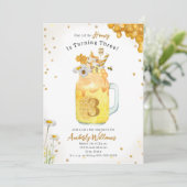 ハニービーミルクシェイクフローラ誕生日招待状 招待状 (スタンド正面)
