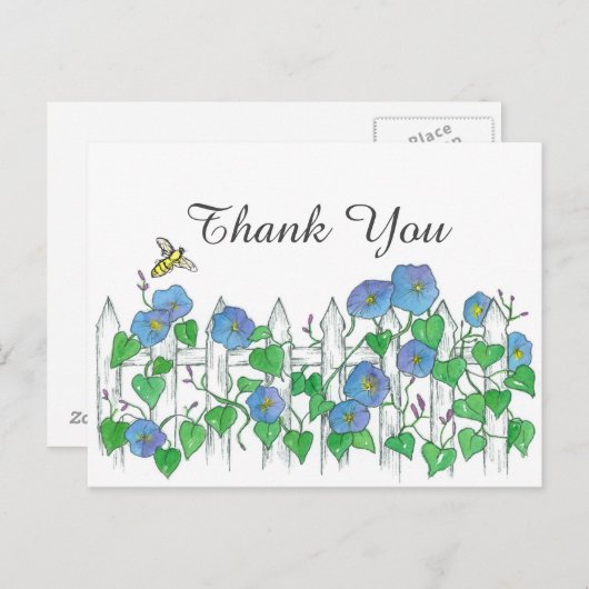 ハニービーモーニンググローリーフラワーサンキュー ポストカード (正面/裏面)