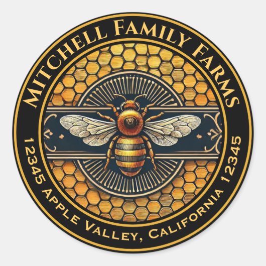 ハニービーラベル ラウンドシール (正面)