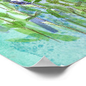 ハニービーラベンダーハーブウォーターカラーフラワー ポスター (角)