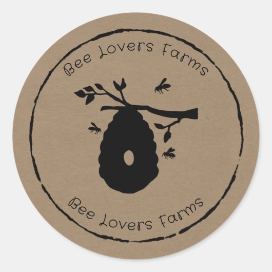 ハニービーレーベルオーガニックブラックフレーム ラウンドシール (正面)