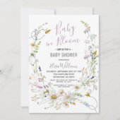 ハニービーワイルドフラワーベビーイン開花 招待状 (正面)