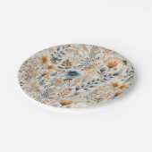 ハニービーヴィンテージブルーフローラベビーシャワー ペーパープレート (アングル)