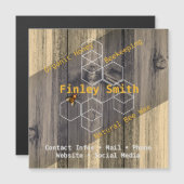 ハニービー六角・レトロウッドテクスチャカスタム文字 (正面/裏面)