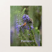 ハニービー及び(昆虫)マルハナバチ写真フローラ ジグソーパズル (縦)