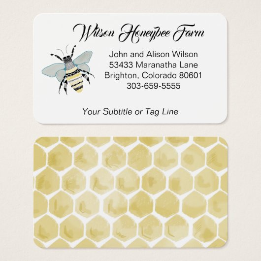 ハニービー名刺 (正面&裏面)