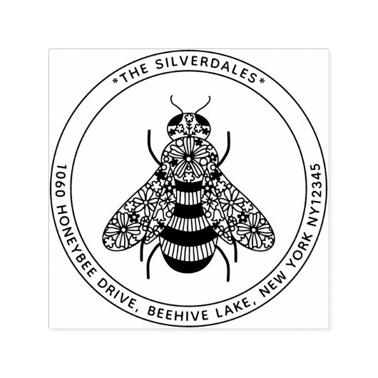 ハニービー名前をカスタムする&アドレスセルフインキングスタンプ セルフインキングスタンプ (デザイン)