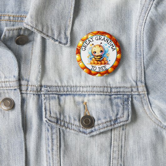 ハニービー少年の赤ちゃんシャワー素晴らしおばあちゃん 缶バッジ (インサイチュ)