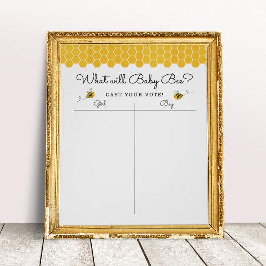 ハニービー性別が投票サインを明らかにする ポスター