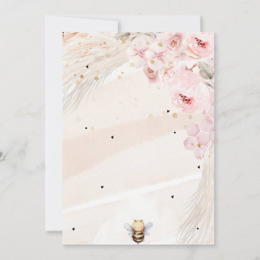 ハニービー招待状 ベビーシャワー 親になる人たちへ ハニービー 招待状 (裏面)