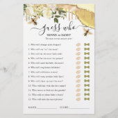 ハニービー推測ベビーシャワーゲーム (正面)