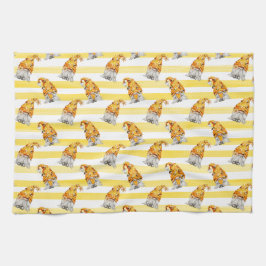 ハニービー格言模様 キッチンタオル