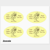 ハニービー楕円形ラベルシール 楕円形シール (シート)