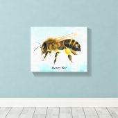 ハニービー水色引き伸ばしキャンバス印刷 キャンバスプリント (インサイチュ (ウッドフロア))