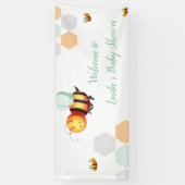 ハニービー男女兼用赤ちゃんシャワー 横断幕 (縦)
