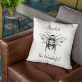 ハニービー白黒パーソナライズ クッション