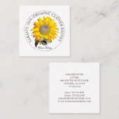 ハニービー素朴イエローダンデリオン名刺 スクエア名刺 (正面/裏面)