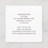 ハニービー素朴イエローダンデリオン名刺 スクエア名刺 (裏面)