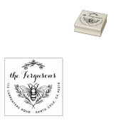 ハニービー素朴スクリプトファミリー名差出人住所 ラバースタンプ (押印)